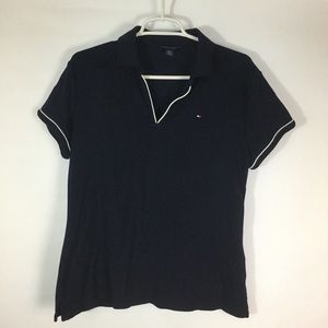 Tommy Hilfiger Navy Polo Emb Logo White Edging XL